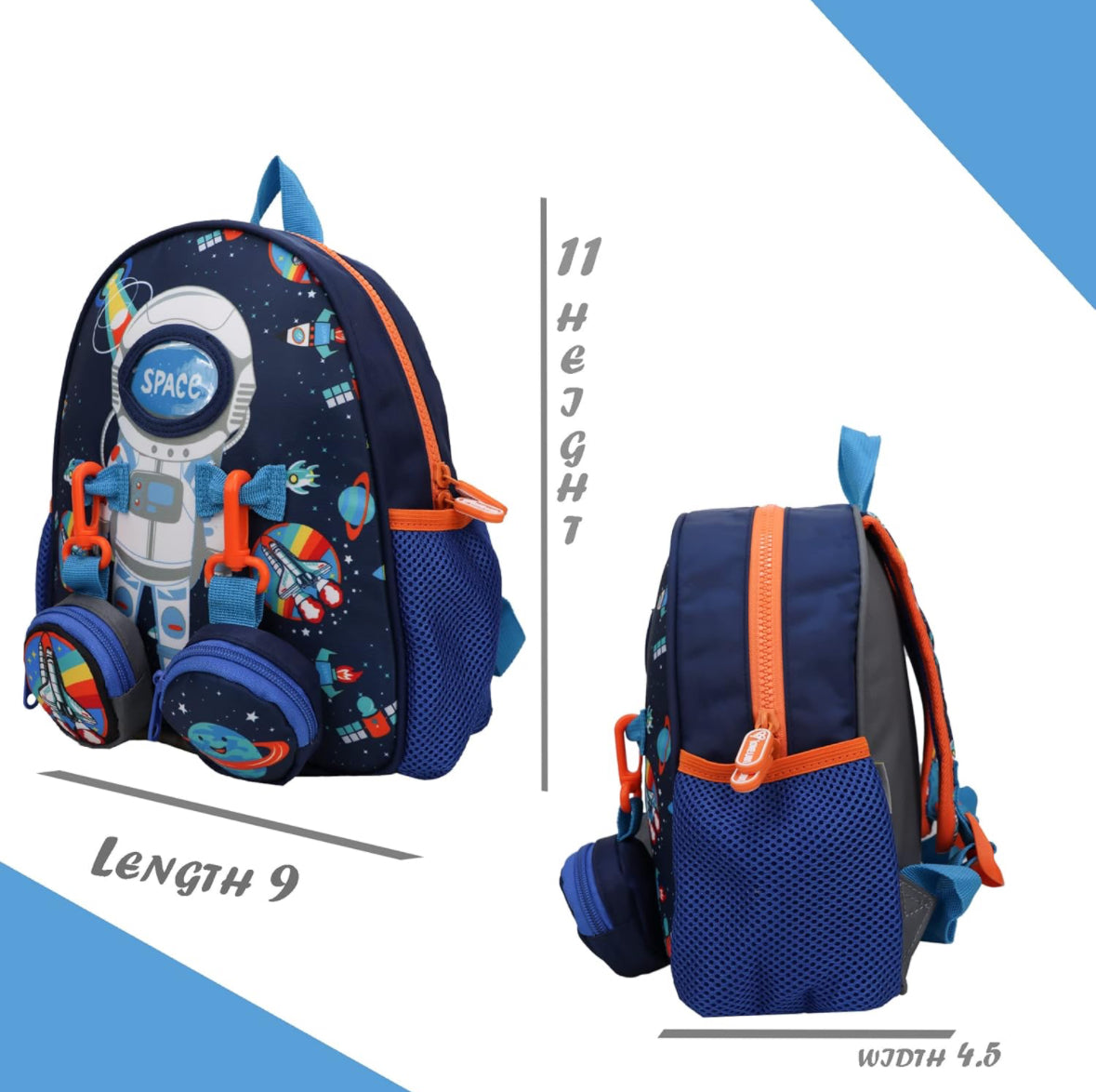 Cute Toddlers Backpack with Super Cute Zipper Pockets