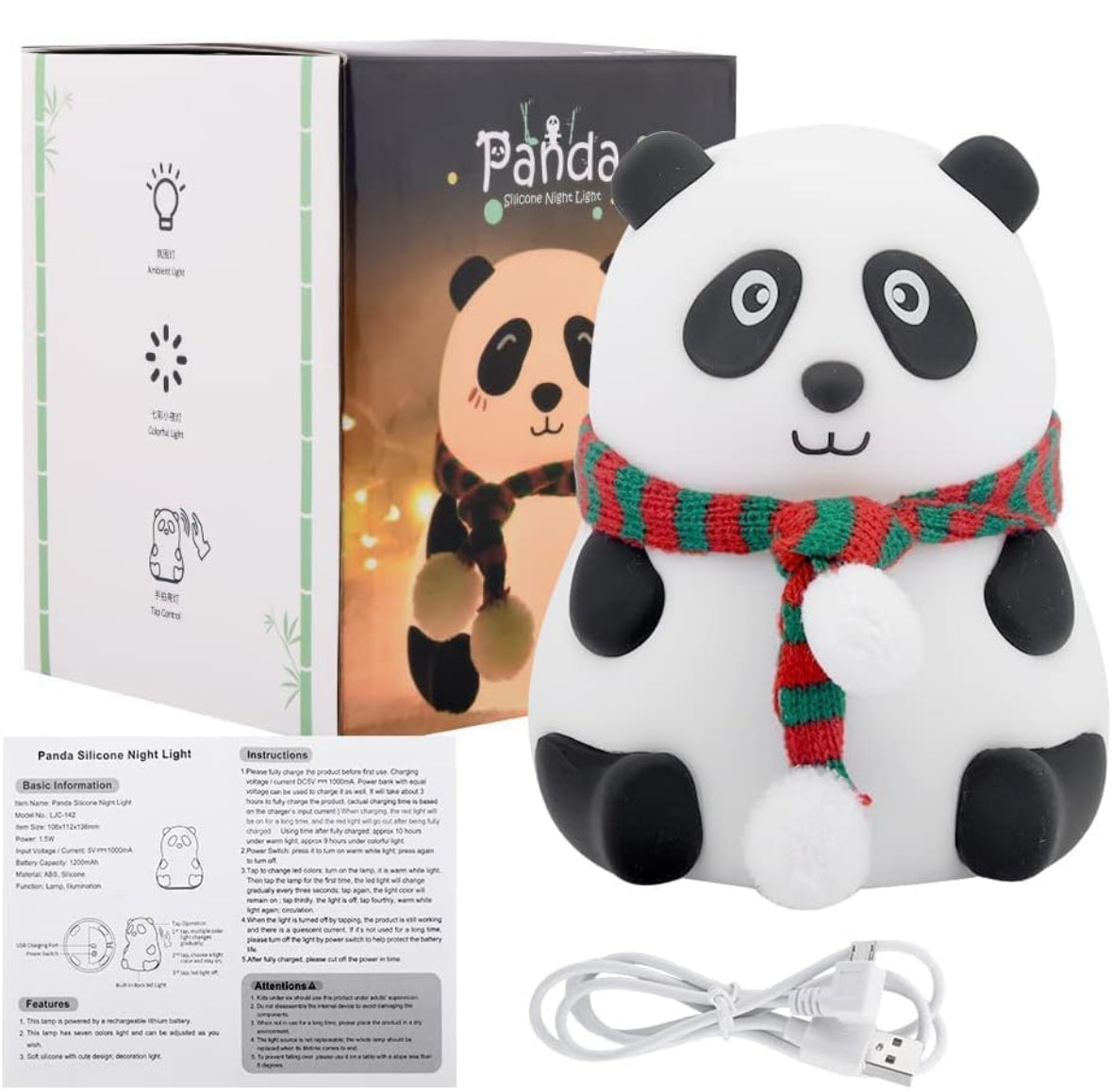 Super Cute Silicone Panda Night Lamps