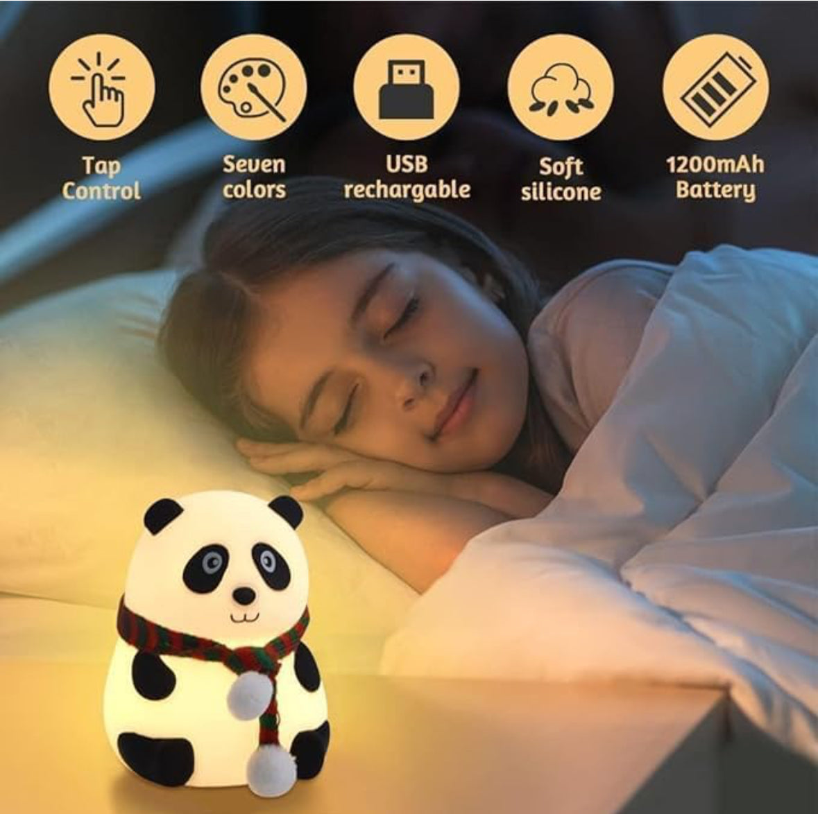 Super Cute Silicone Panda Night Lamps