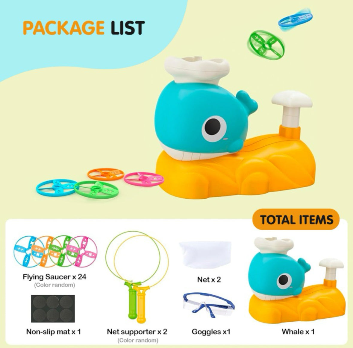 Whale Launcher Flying Disc Toys