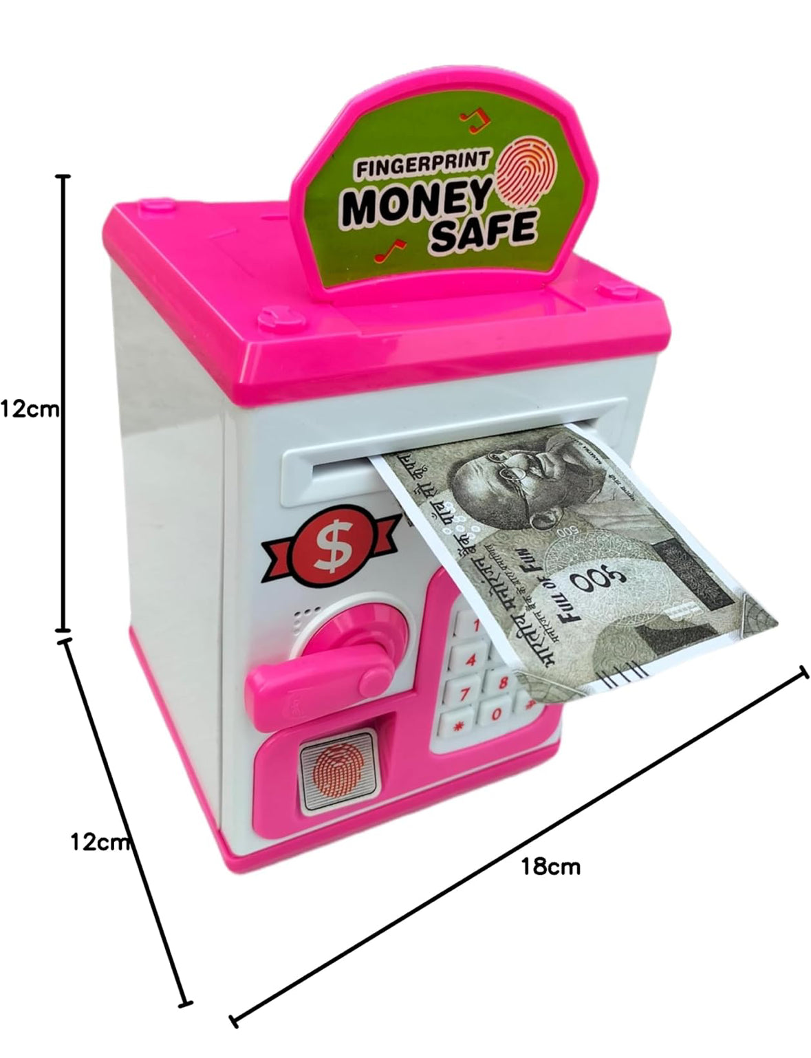 Piggy Bank ATM Style with Password Touch Fingerprint Sensor