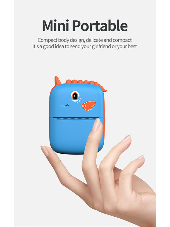 Cute Dino Shaped Wireless Pocket Printer