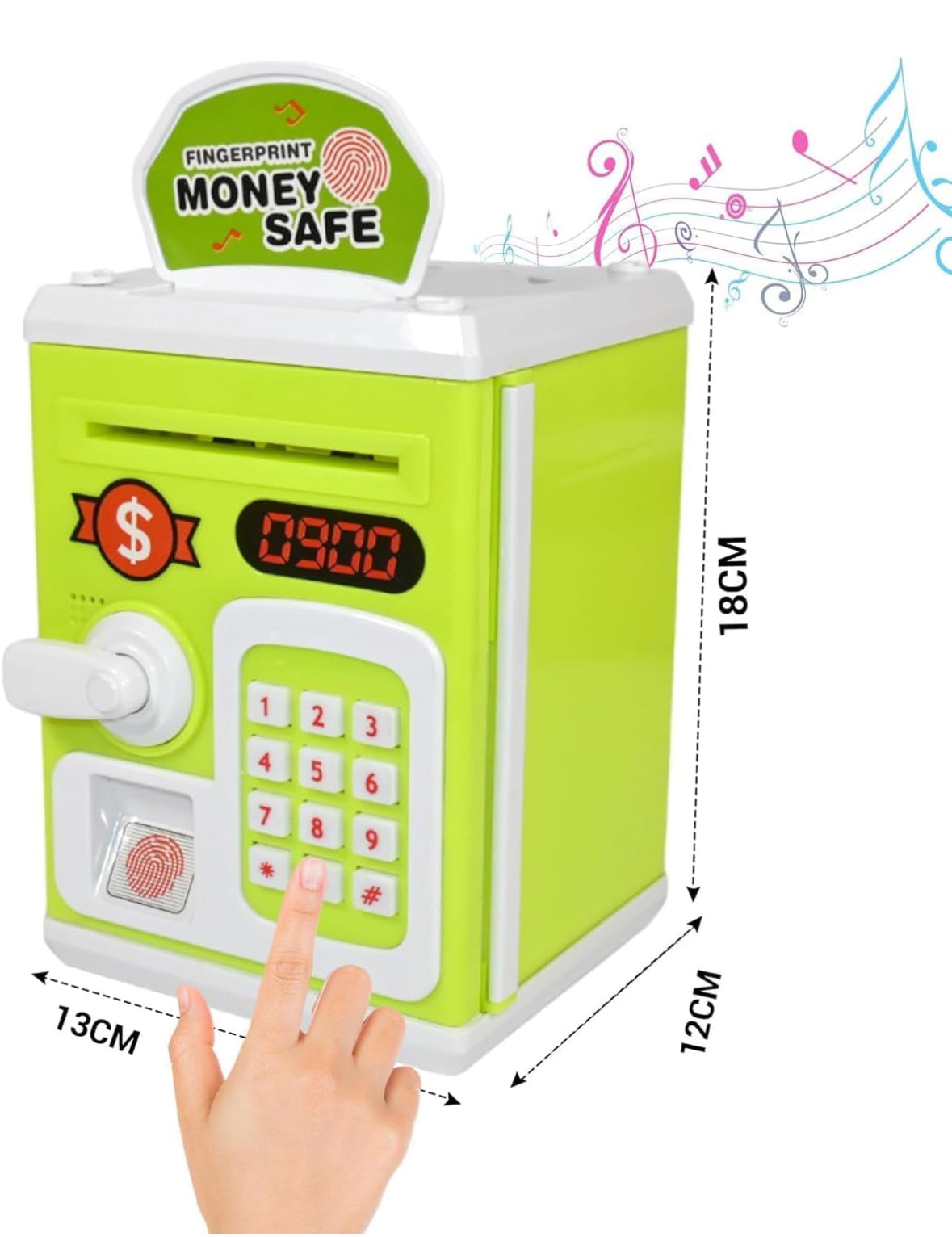 Piggy Bank ATM Style with Password Touch Fingerprint Sensor