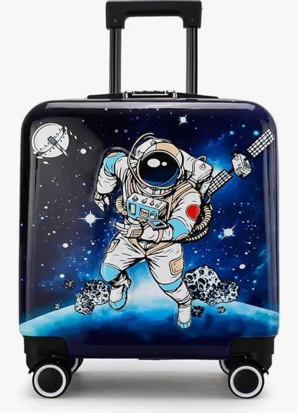 Space Astronaut - 3D Embossed Trolley Bag - 18 Inch